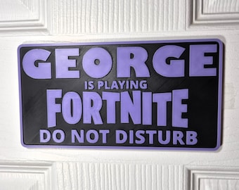 Plaque de porte personnalisée F-Nite | Ne pas déranger - Nom et jeu personnalisés imprimés en 3D