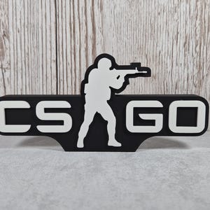 CS GO 3D Printed Desk Sign: Custom Gamer Decor