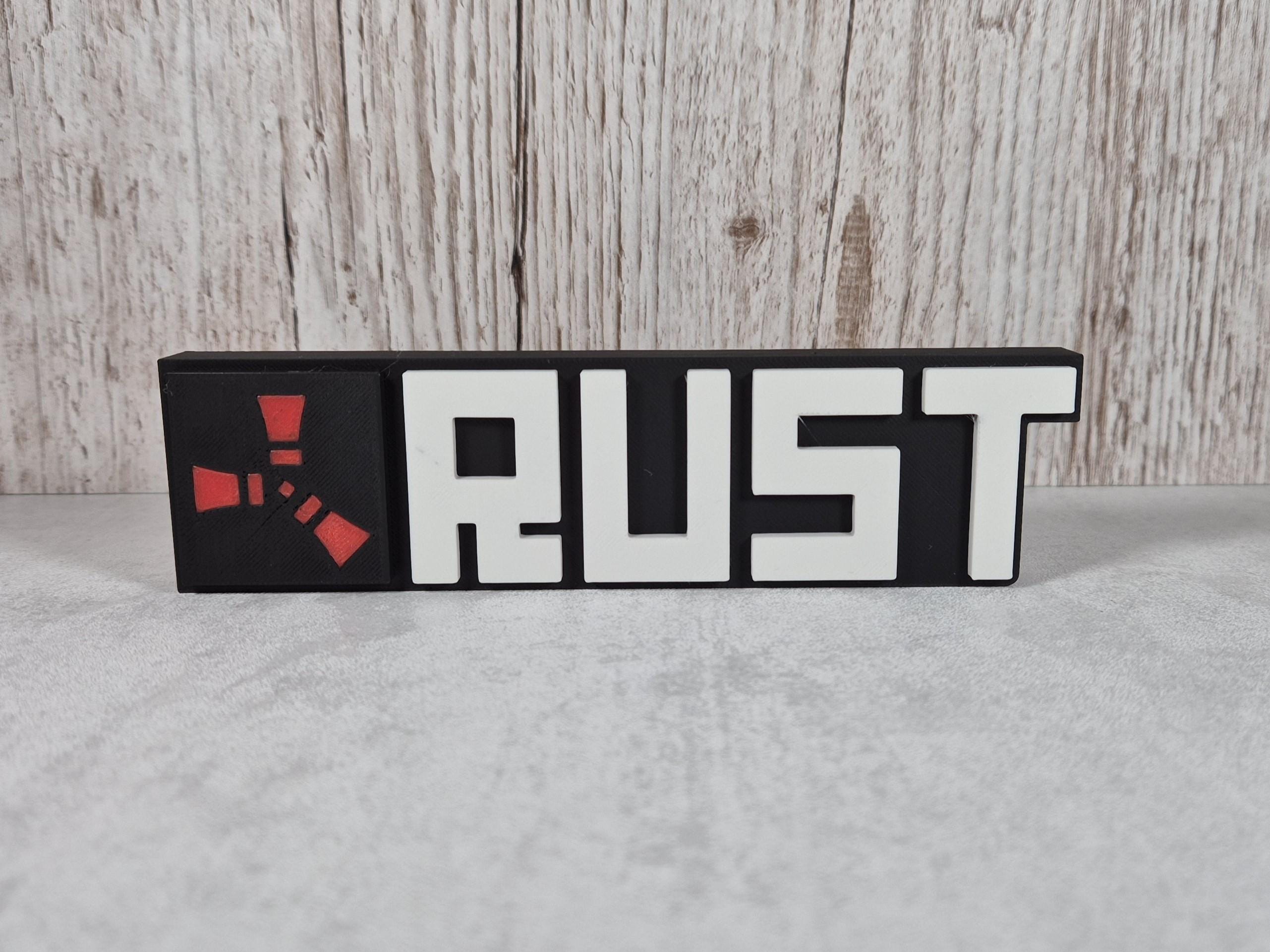 Rust 3D Printed Desk Sign – Custom Gamer Decor, Perfect Gift, Available ...