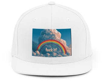 F* it rainbow cloud Hat | Snapback cap, retro sky design
