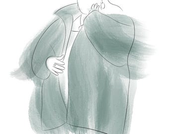 Custom Line Art, Birthday Gift, Personalized Line Drawing From Picture, Watercolor Portrait, Line Work Tattoo, Personalized Tattoo Ideas