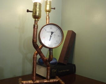 Compound Gauge Steampunk Desk Lamp