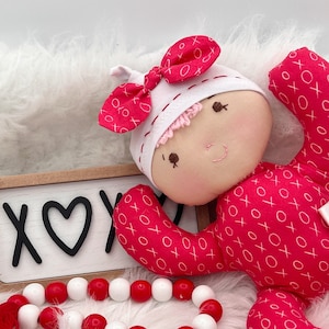 Babys first doll, soft doll for baby, first birthday gift, handmade doll, gift for baby, valentines gift image 1