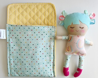 Tiny Doll, Doll with Sleeping Bag, Handmade Doll, Gift for Baby, Gift for Toddlers, Pocket Doll