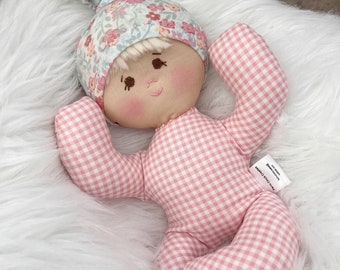 Baby’s first doll, soft doll for baby, first birthday gift, handmade doll, gift for baby