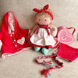 Handmade Weighted Valentine Doll, Accessories Set