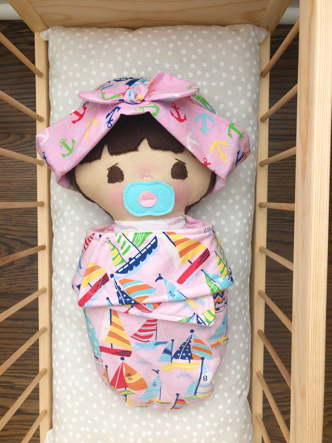 Swaddle Baby Doll Textile Doll Pacifier Baby Soft Baby Etsy