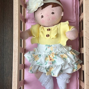 Plush baby doll, OOAK doll, empathy doll, handmade doll, soft doll, Waldorf inspired doll, 16 inch doll, Doll with bottle, art doll image 7