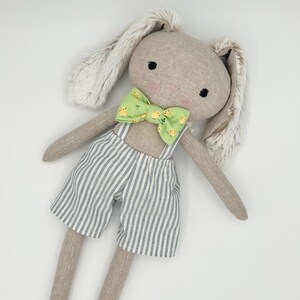 Premium linen bunny doll, boy bunny doll, Easter bunny, heirloom doll, linen doll