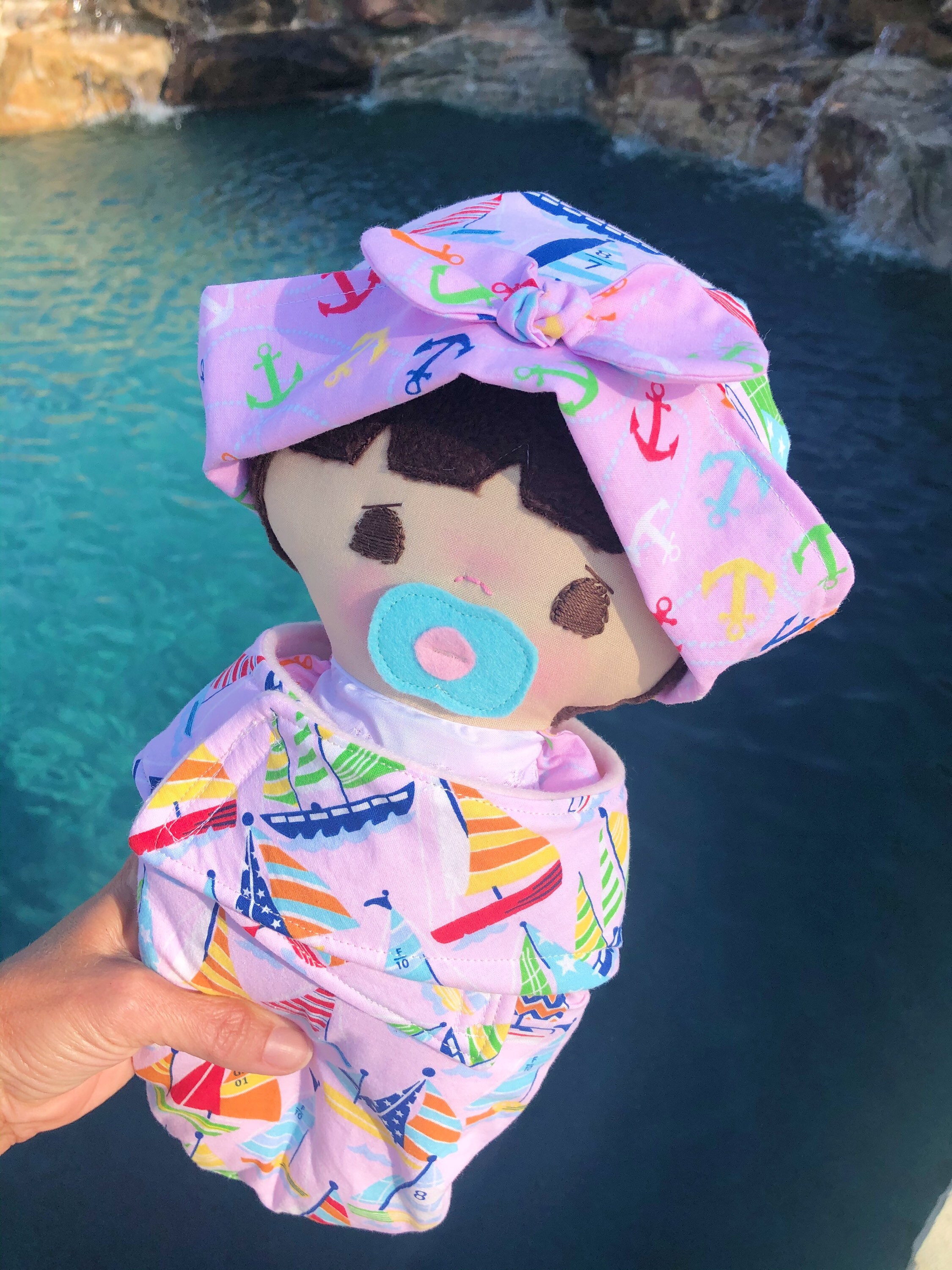 Swaddle Baby Doll Textile Doll Pacifier Baby Soft Baby Etsy