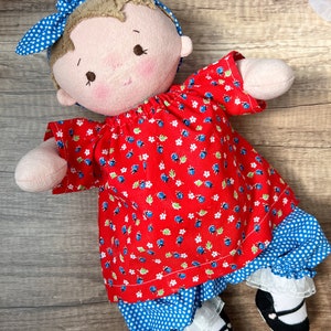 Plush baby doll, OOAK doll, empathy doll, handmade doll, soft doll, Waldorf inspired doll, 15 inch doll, Doll with bottle, art doll