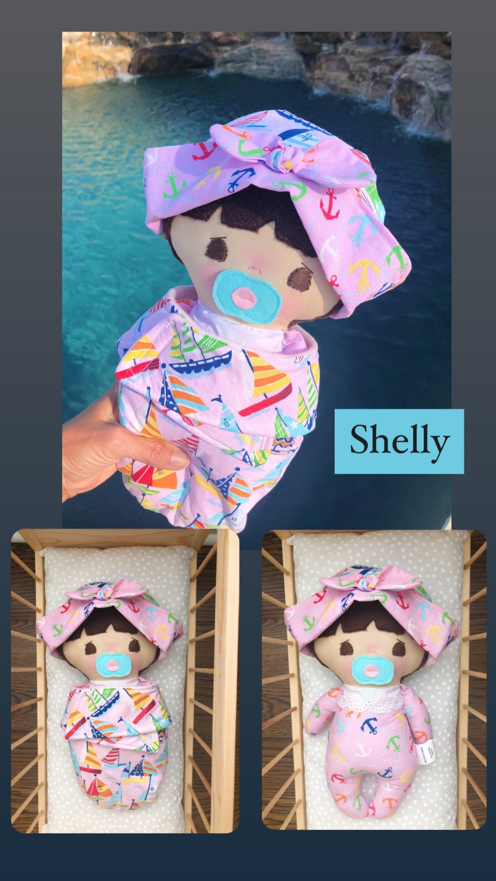 Swaddle Baby Doll Textile Doll Pacifier Baby Soft Baby Etsy