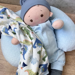 Plush baby boy doll, OOAK doll, empathy doll, handmade doll with blanket, soft baby doll, Waldorf inspired doll, 16 inch cuddle doll