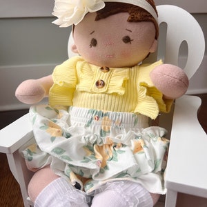 Plush baby doll, OOAK doll, empathy doll, handmade doll, soft doll, Waldorf inspired doll, 16 inch doll, Doll with bottle, art doll image 8