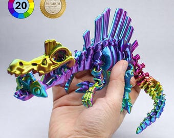 Flexi Spinosaurus Skeleton | 3D Printed Articulated Dinosaur | Sensory Toy Gift | Collectable Figure