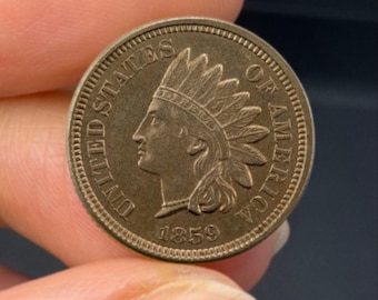 1859年インディアンヘッドペニー - グレード/状態で選択 - 初年度製造