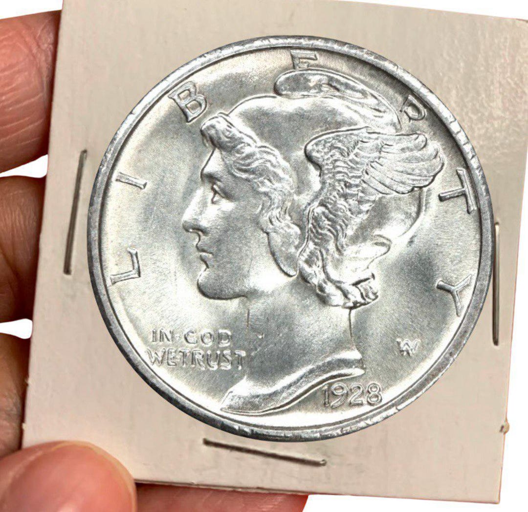1928-D マーキュリーダイム – 銀メッキの歴史的な米国コイン - Etsy 日本