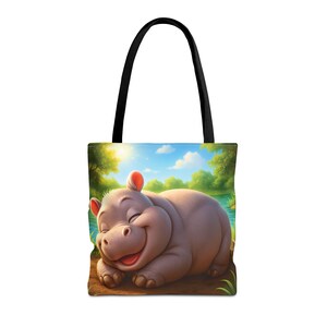 Hippopotamus Tote Bag - Everyday Purse - Hippo Bag - Baby Hippo - Perfect Gift for Hippo Lover