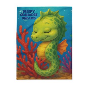 Seahorse Blanket - Fleece Blanket - Seahorse Throw Blanket - Perfect Gift for Seahorse Lover