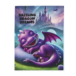 Purple Dragon Blanket - Fleece Blanket - Dragon Throw Blanket - Dragon Decor - Perfect Gift for Dragon Lover