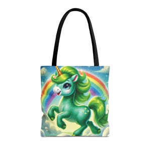 Green Unicorn Tote Bag - Everyday Purse - Stylish Tote - Birthday Gift - Perfect Gift for Unicorn Lover