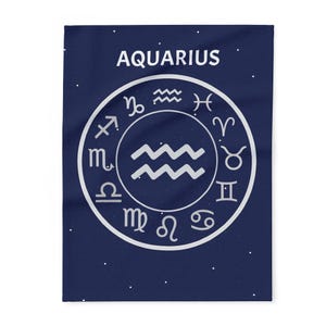 Couverture du zodiaque Verseau - Plaid zodiaque - Cadeau pour les personnes nées du 20 janvier au 18 février - Cadeau pour le Verseau