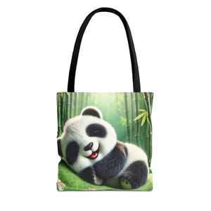 Panda Tote Bag - Everyday Purse - Panda in Bamboo - Panda Purse - Panda Handbag - Perfect Gift for Panda Lover