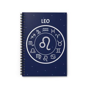 Leo Notizbuch - Leo Spiralblock - Leo Sternzeichen Symbol - Geschenk für die vom 23.07.20 bis 22.8