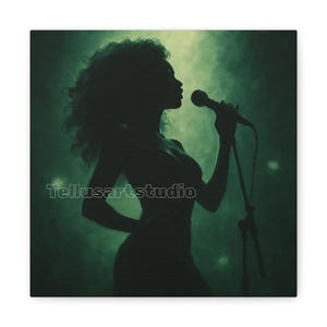 African American Singer Canvas Art: Nightclub Jazz Portrait