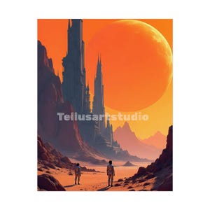 Futuristic Alien City Poster: Sci-Fi Wall Art
