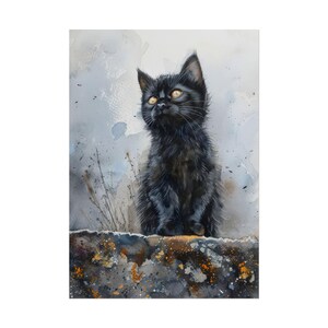 Poster - Watercolor Black Kitten
