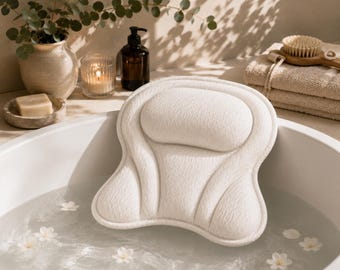 Almohada para bañera con soporte para el cuello: suave cojín de spa para relajarse en casa.