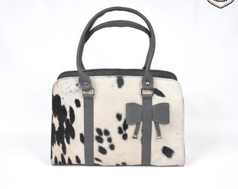 Handmade Cowhide Leather Crossbody Bag: Western Boho Tote