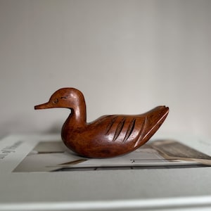 vintage small hand carved wood duck decoy