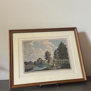 Antique Hand-Colored Engraving – Hare Hall in Essex | Late 18th Century Estate Print | W. Angus Engraving | Georgian English Country House