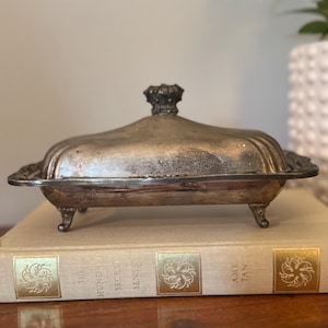 vintage coronet NY silver butter dish