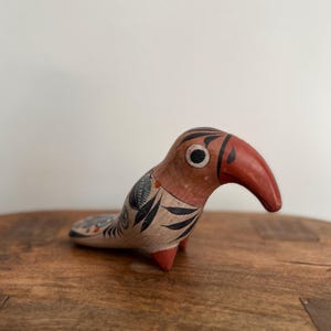 Vintage hand painted tonala pottery toucan