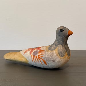 Vintage Hand-Painted Tonala Pottery Bird Figurine – Mexican Folk Art Style Decorative Accent