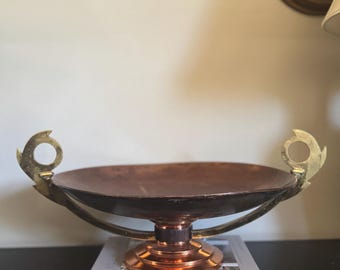 Art Deco Copper Tazza: French Rosewood & Brass Handles