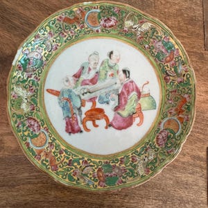 Antique Chinese Famille Rose Mandarin 5” plate/bowl- rare