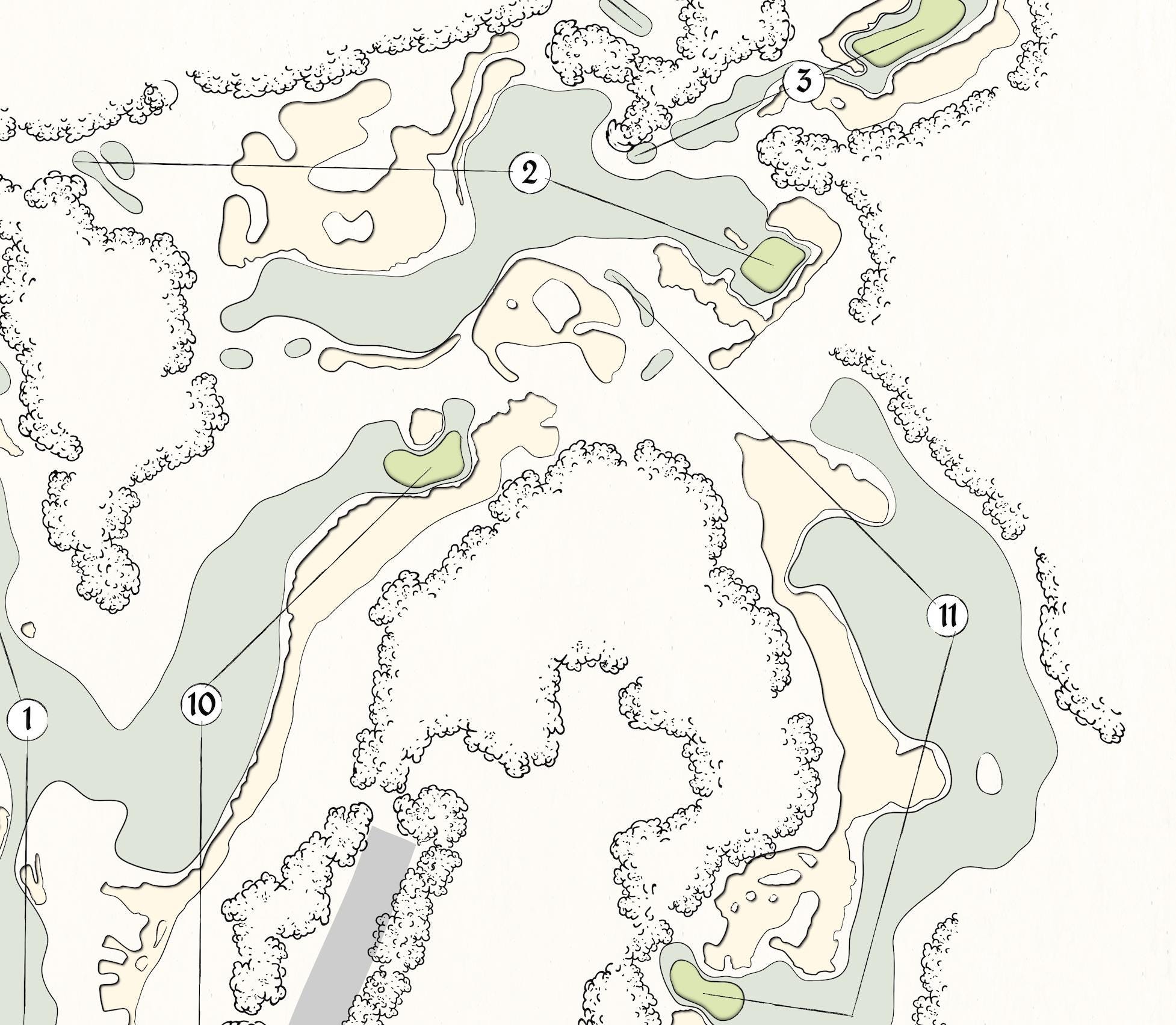 Augusta National Golf Club Course Map Poster – Vintage Golf Art Print ...