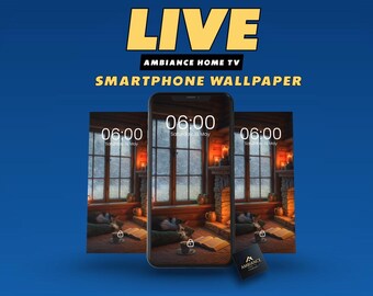 Ambiance cabine avec cheminée | Fond d'écran animé 4K confortable + vidéo en boucle et JPG