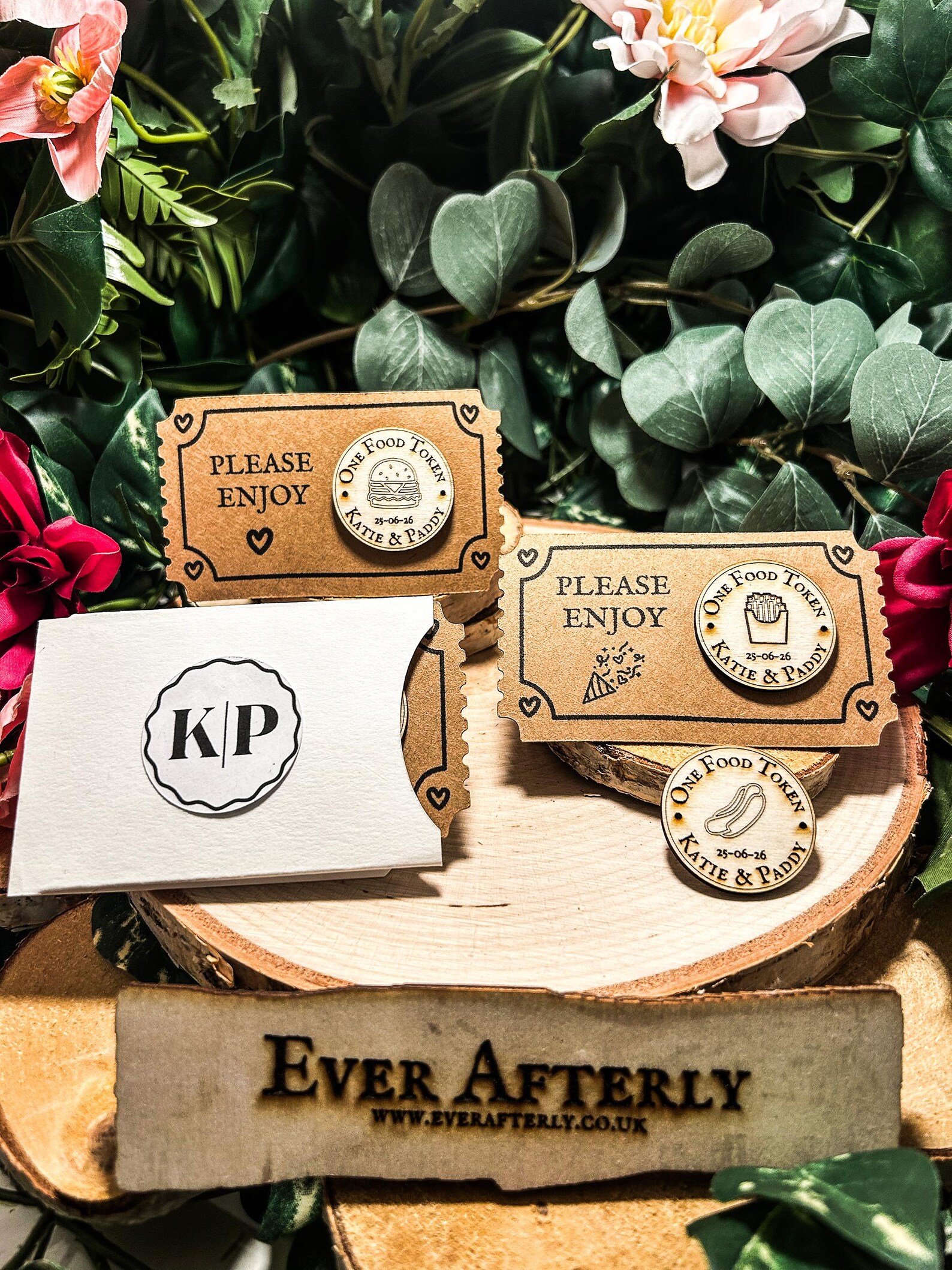 Personalized Wedding Drink & Food Tokens