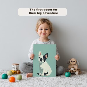 French Bulldog Puppy Print: Modern Minimalist Nursery Art (Digital Download