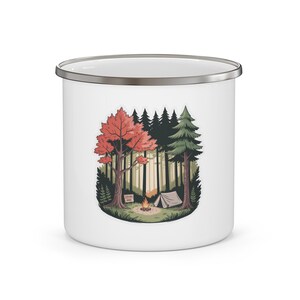 Enamel Camping Mug, Rustic Metal Coffee Cup, Outdoor Adventure Mug, Hiking Gift, Camper Coffee Cup, Nature Lover Gift