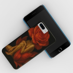 Floral Phone Case with Card Holder, iPhone and Samsung Protective Cover, Slim Wallet Phone Case, Gift for Her, Cute Floral Phone Accessory