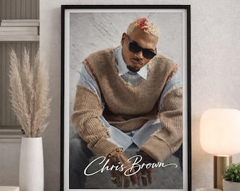 Chris Brown Poster Druck | R & B Wandkunst | Musik-Icon-Dekor | Promi-Druck | Promi-Icon-Serie