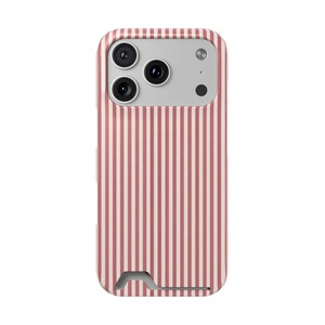 Striped Phone Case with Card Holder | Slim Protective Wallet Cover | Aesthetic Gift Ready Packaging Option for Her | Rose Minimalist Case image 18