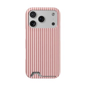 Striped Phone Case with Card Holder | Slim Protective Wallet Cover | Aesthetic Gift Ready Packaging Option for Her | Rose Minimalist Case image 19