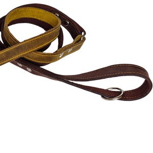 Two-Tone Leather Dog Leash: Durable Training Lead for Medium/Large Dogs